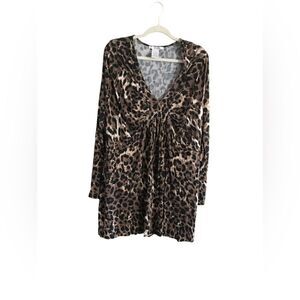 K Jordan size 3X animal print tunic blouse